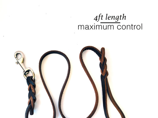 Hand-Braided Genuine Leather Lead