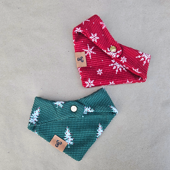 Green Spruce and Red Snowflake