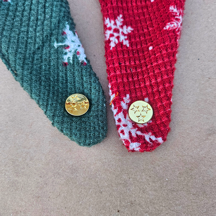 Green Spruce and Red Snowflake